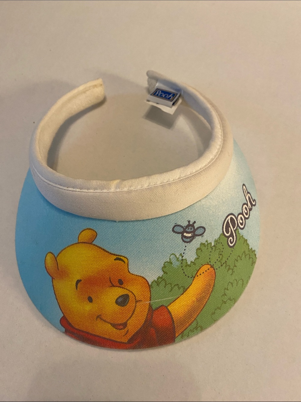 Disney Pooh Sun Visor in Light Blue and Cream